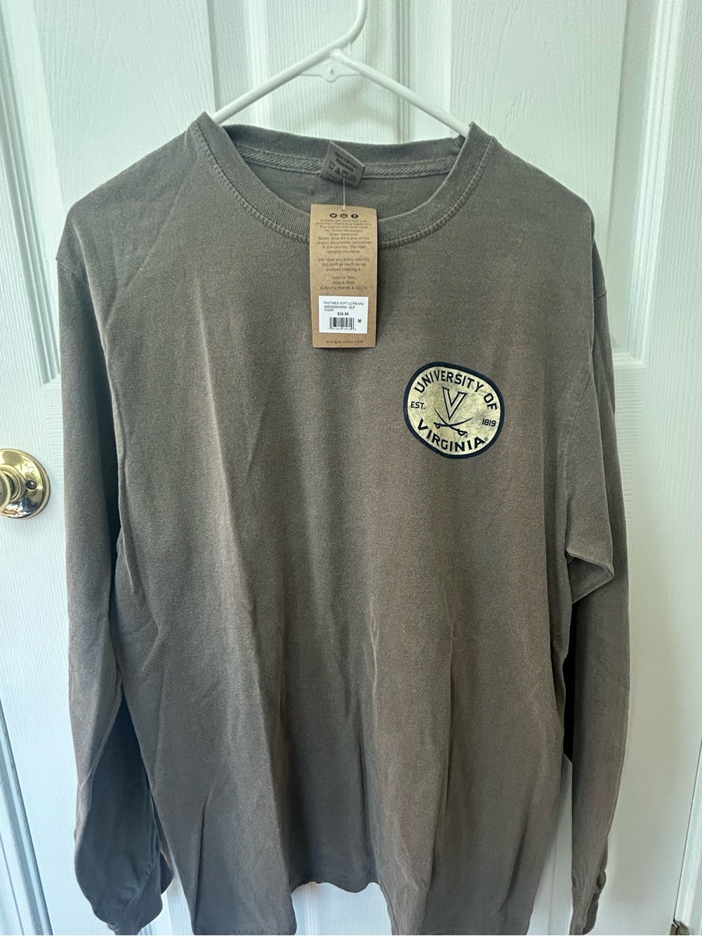 University of Virginia UVA Grey Long-Sleeve Crewneck Shirt NWT size M